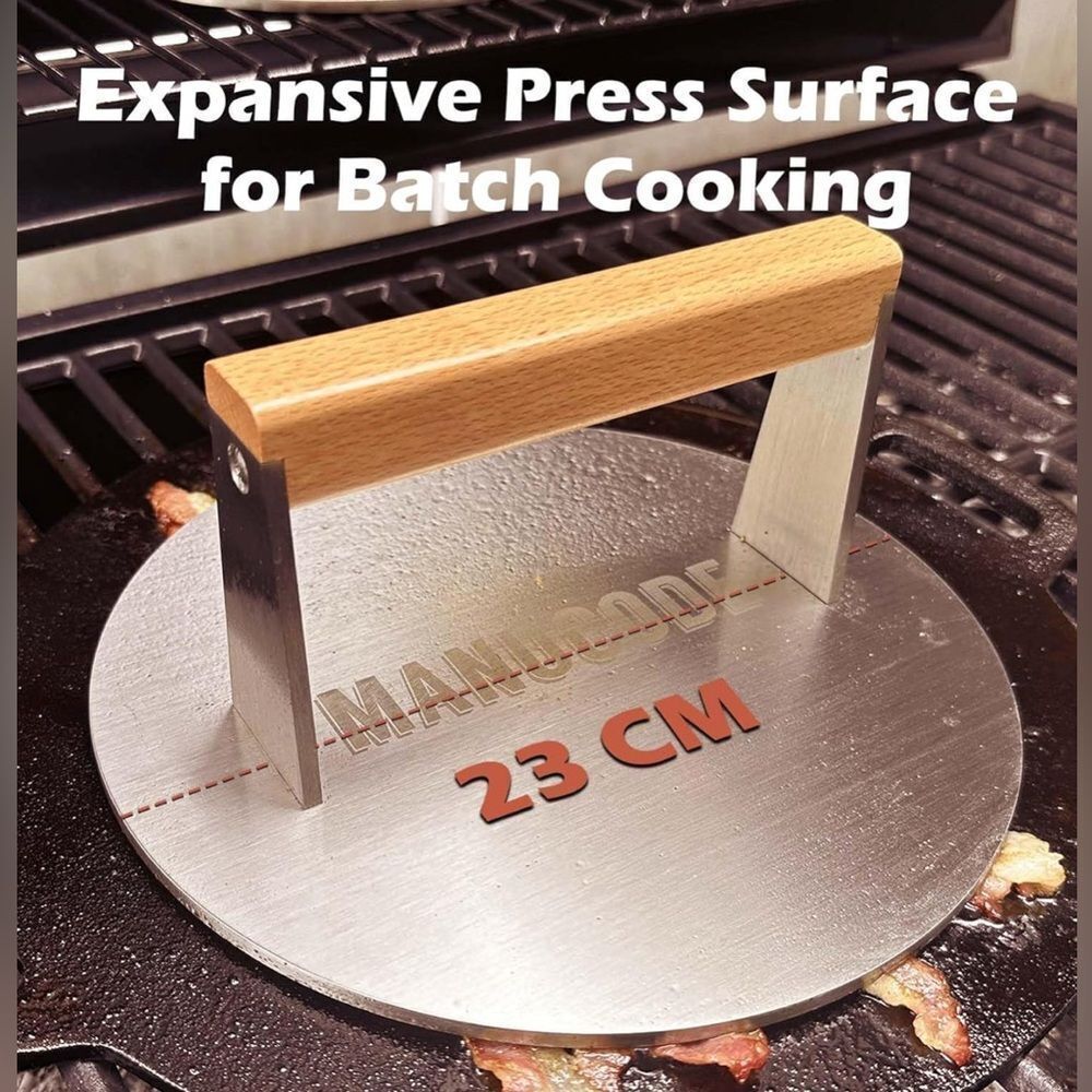 MANUCODE Smash Burger Press, Stainless Steel, Easy to Clean and Seasoning Free